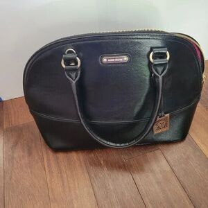 Anne Klein Black and fusia dome sachel Purse/handbag